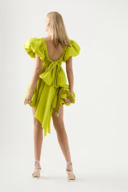 Aje Gretta Bow Back Mini Dress Green Size 8 for rent on The Volte - image 2