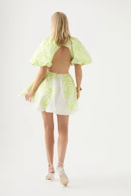 Aje Botanical Applique Mini Dress Green/White Size 8 for rent on The Volte - image 3