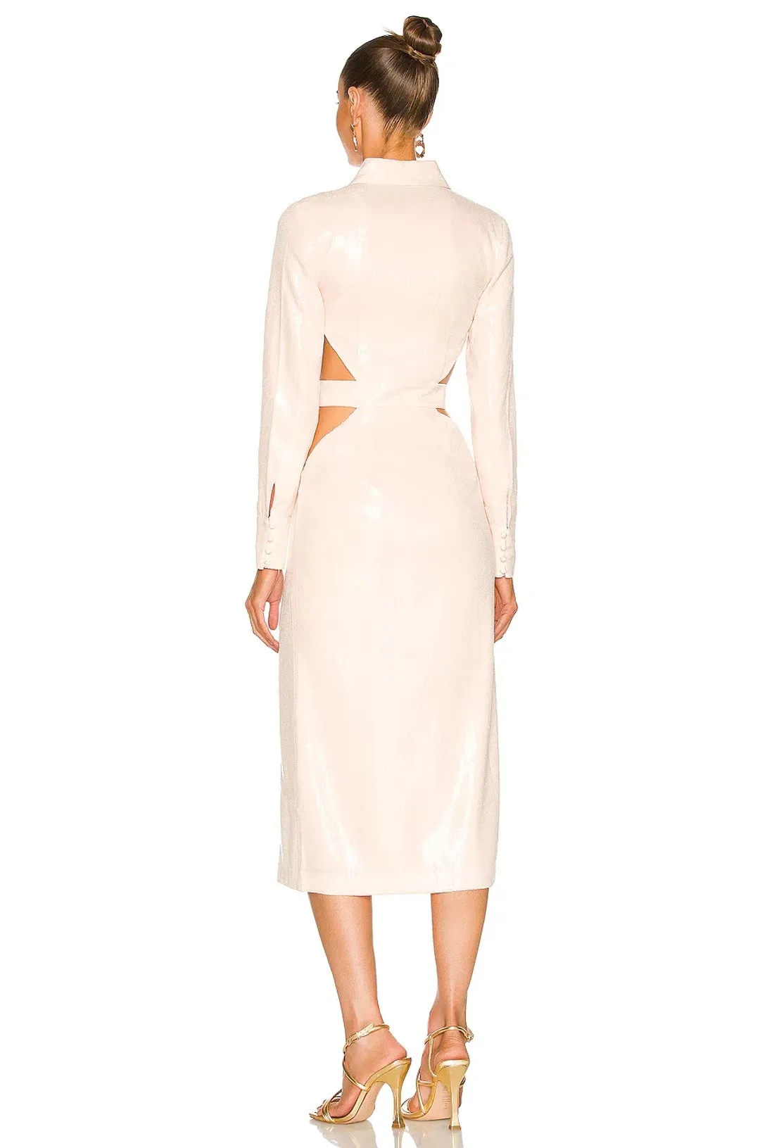 Alice McCall Night Sky Trench Dress Blush Pink Sequin Midi Dress Size 8 for rent on The Volte - main image