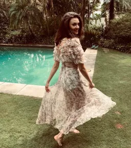 Rachel Gilbert Chiara Silk Floral Maxi Dress Size 1/Au 8 for rent on The Volte - image 1