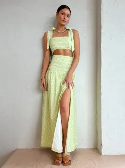 Issy Adore Dress in Key Lime Dot Print Size 10 for rent on The Volte - image 1