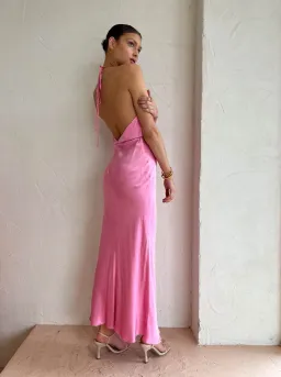 Bec & Bridge Indi Halter Maxi Dress Pink Size 8 for rent on The Volte - image 2