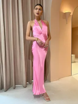 Bec & Bridge Indi Halter Maxi Dress Pink Size 8 for rent on The Volte - image 3