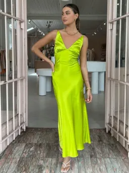 Ginia Sonia Maxi Dress in Electric Lime Size M / Au 10 for rent on The Volte - image 4