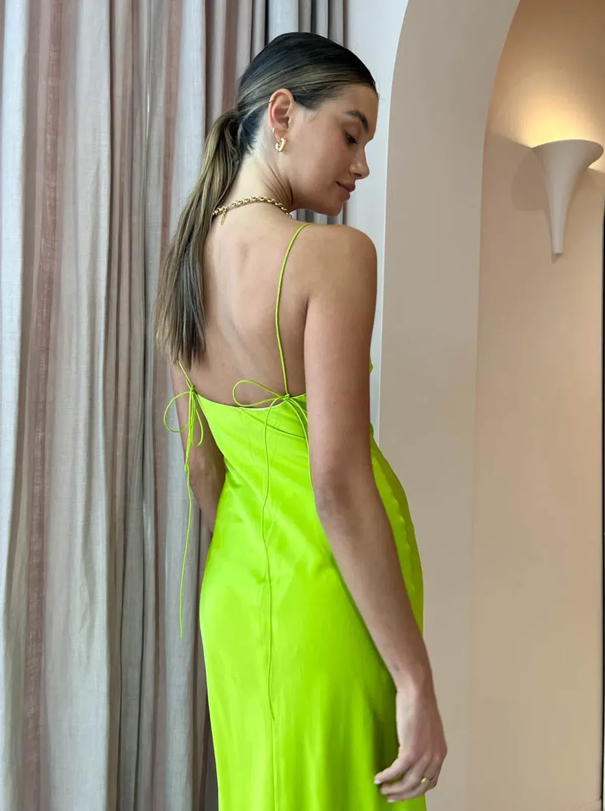 Ginia Sonia Maxi Dress in Electric Lime Size M / Au 10 - Image 5