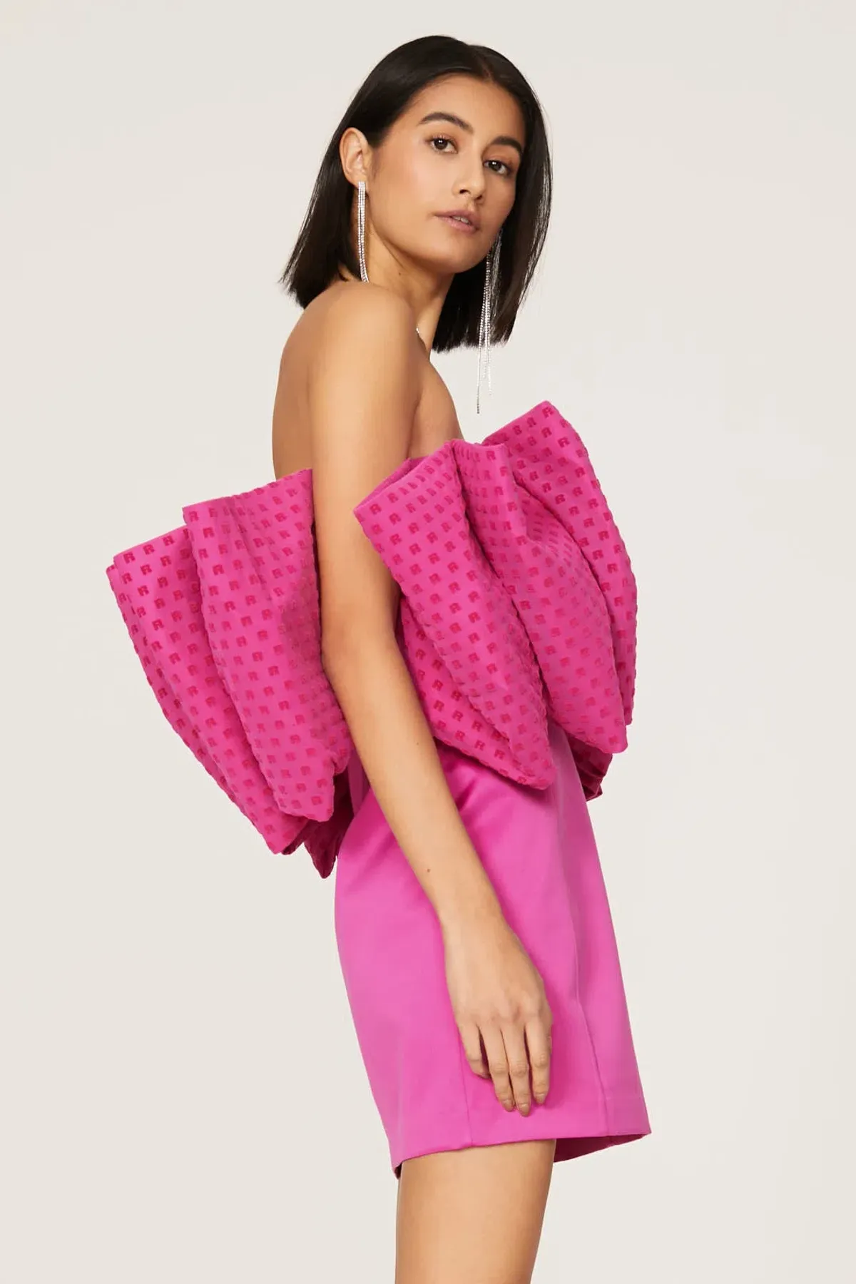 Rotate By Birger Christensen Natalie Bow Dress Pink Size 10 - Image 2