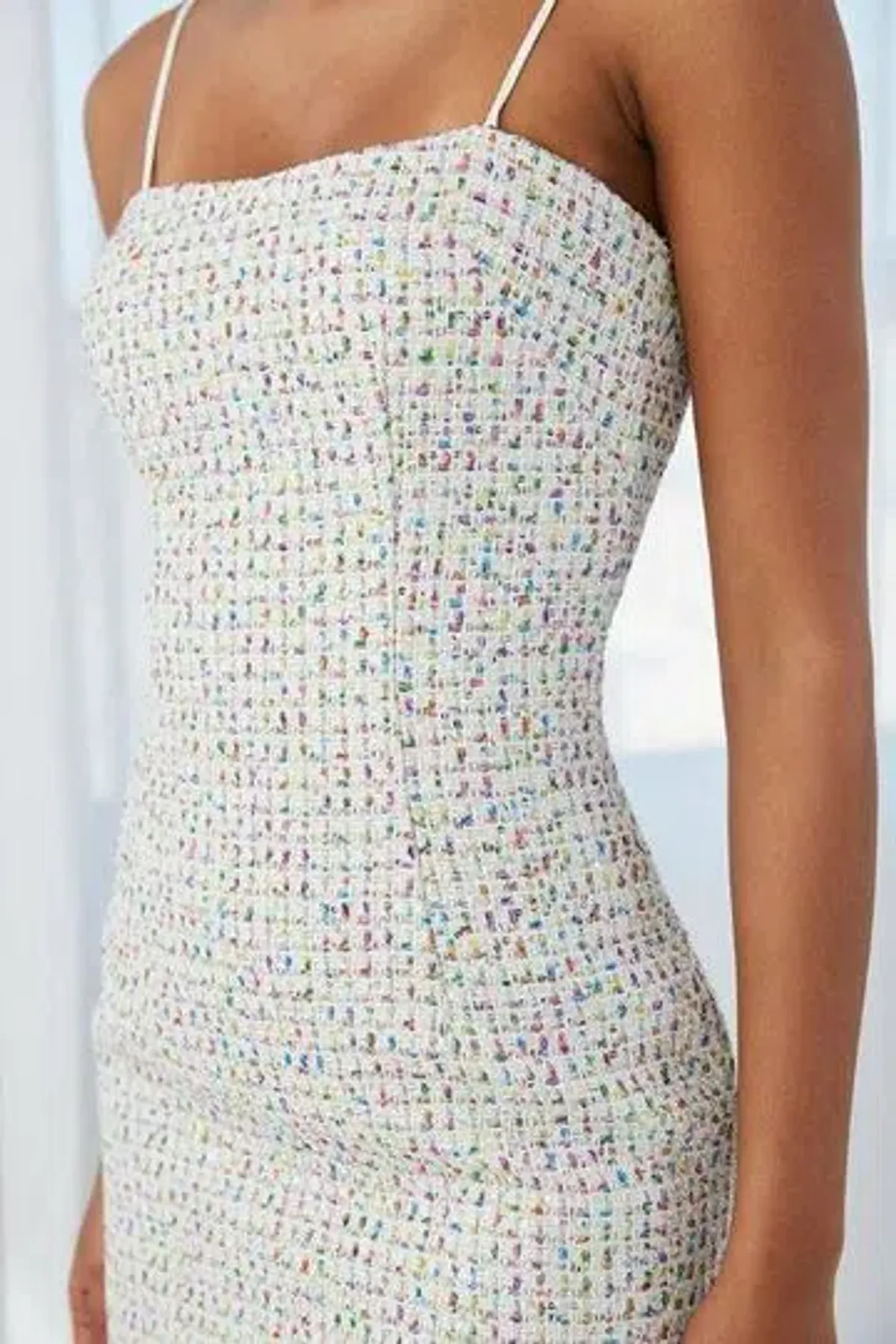 By Johnny Zoe Tweed Mini Shift Dress Metallic Size 8 - Image 2