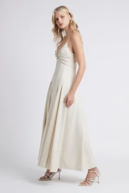 Aje Idyllic Strappy Sequin Midi Dress Ivory Size 14 for rent on The Volte - image 2