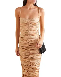 Georgia Alice Eva Ruched Gown Beige Size 6 for rent on The Volte - image 1