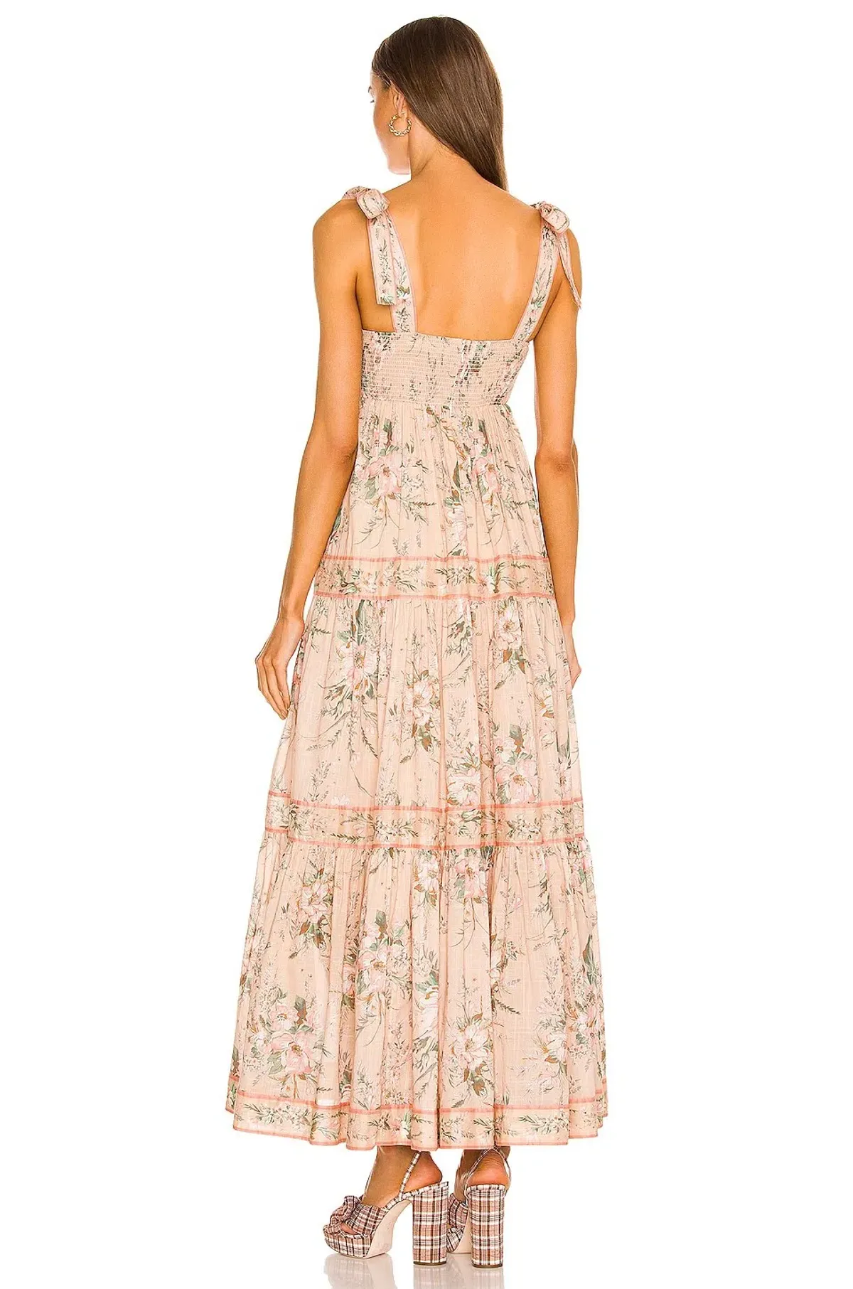 Zimmermann Moonshine Tie Shoulder Dress Cream Floral Size 6 - Image 4