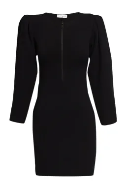 Scanlan Theodore Crepe Knit Gather Sleeve Dress Navy Size S / Au 8 for rent on The Volte - image 2