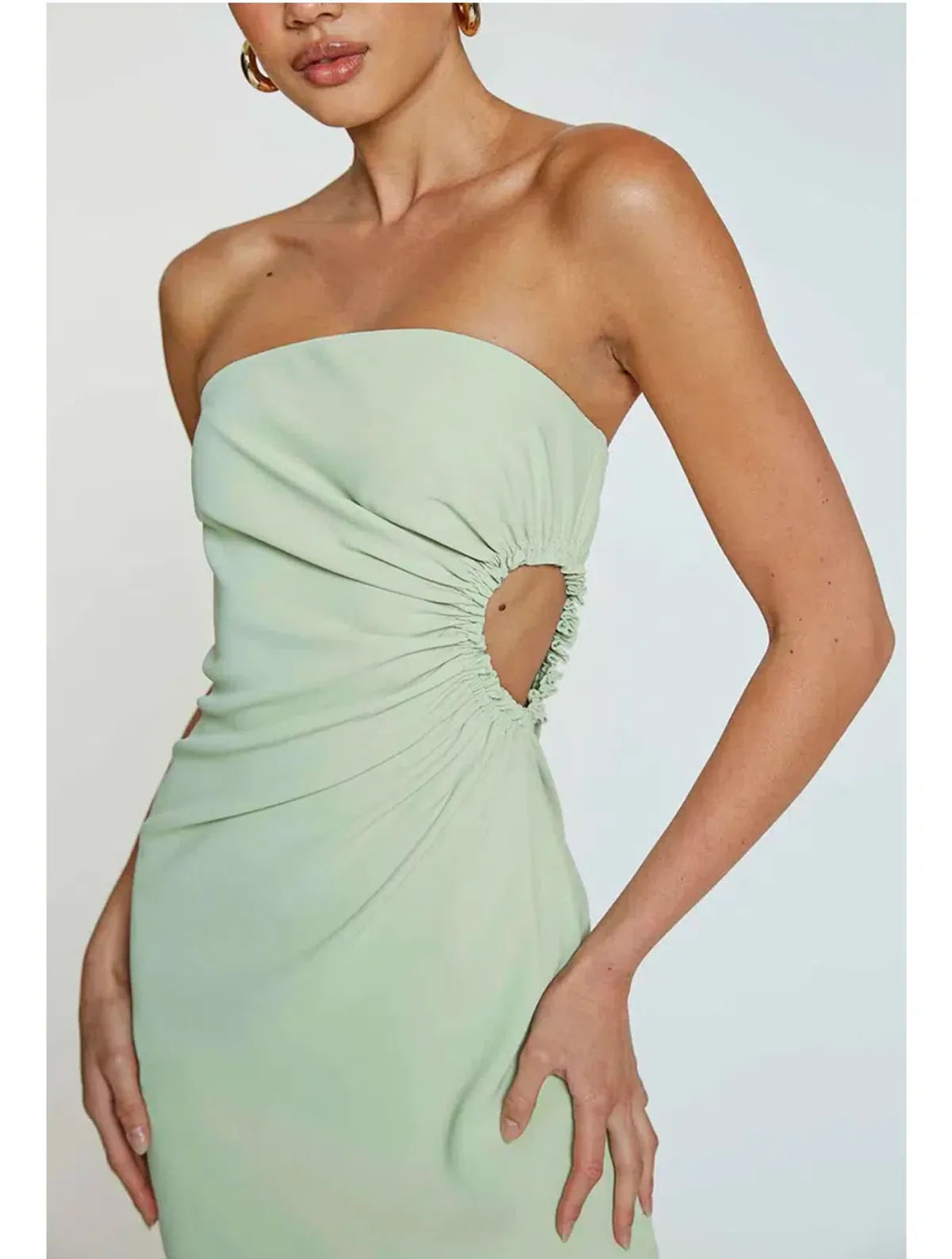 By Johnny Selena Strapless Midi Dress Avocado Green Size 8 / S - Image 2