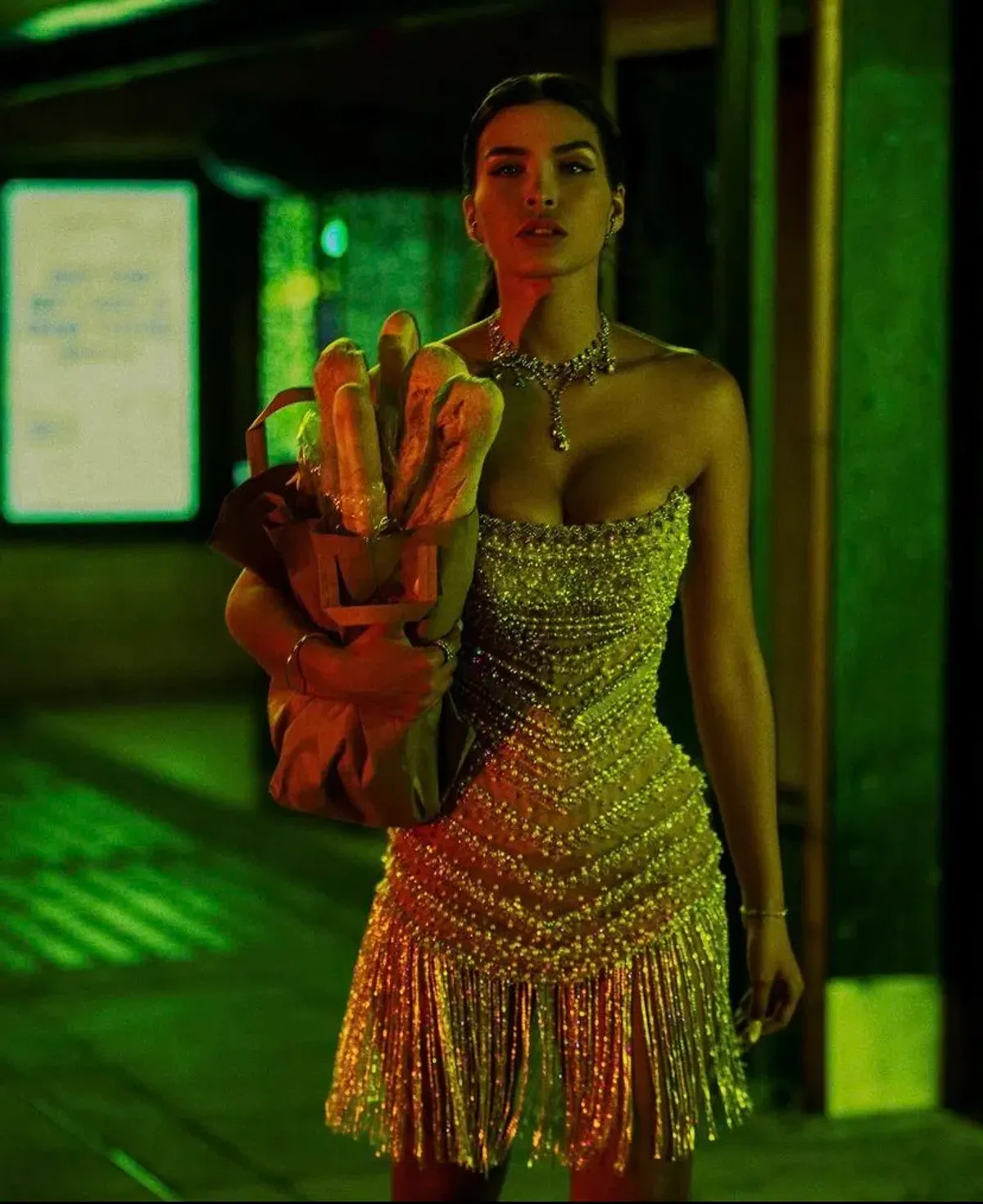 Albina Dyla Wild Corset Short Dress Silver/Nude Size 6 - Image 6