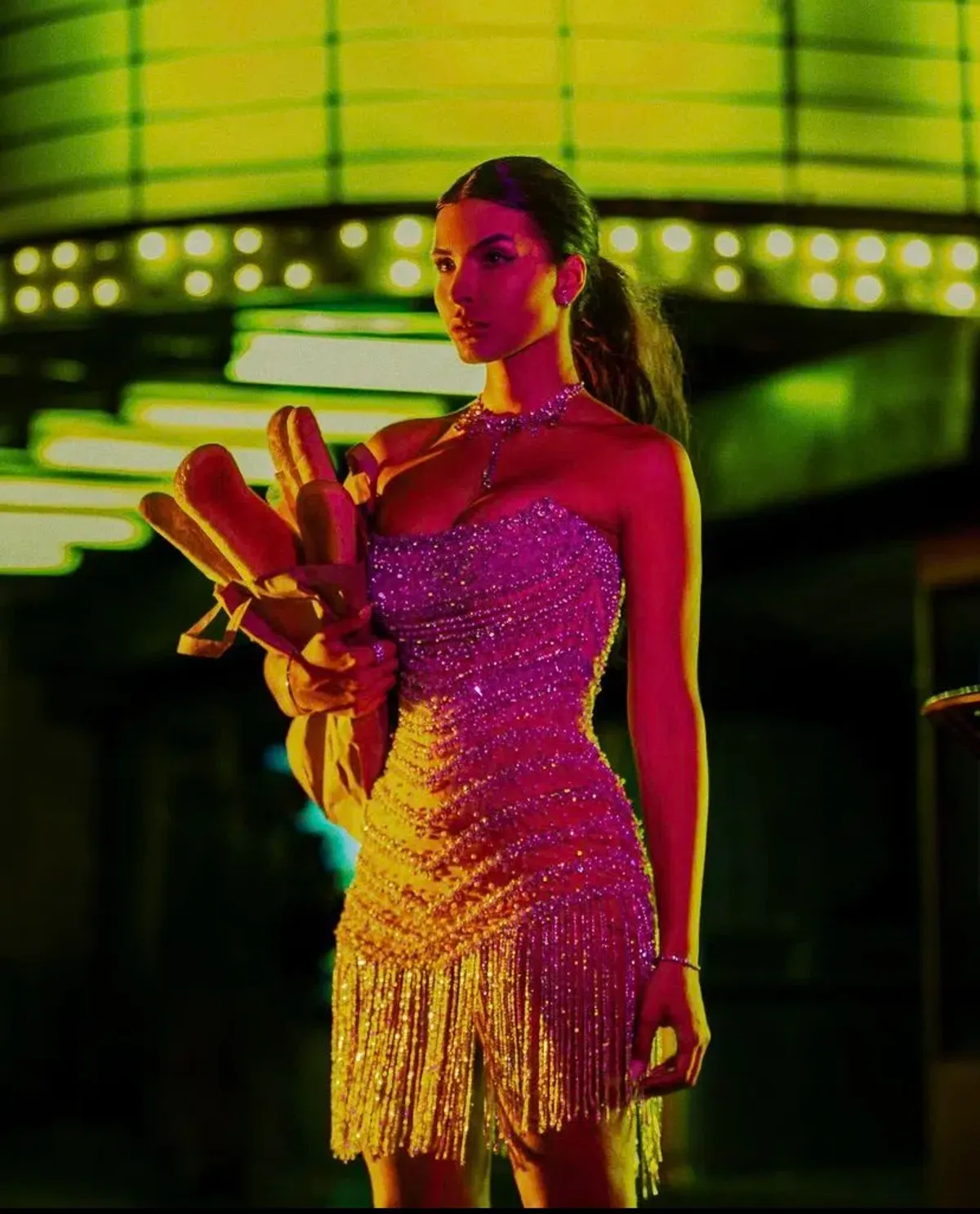 Albina Dyla Wild Corset Short Dress Silver/Nude Size 6 - Image 5