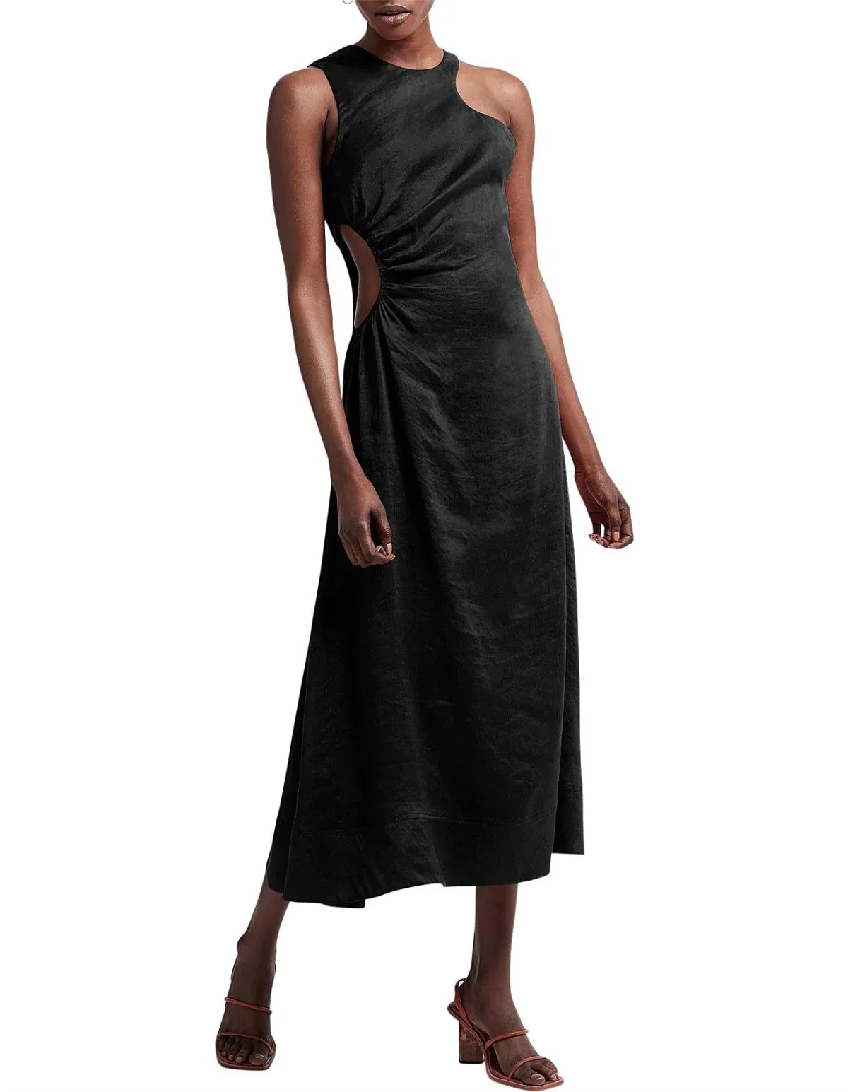 Aje Chateau Cut Out Midi Dress Black Size 4 / XXS - Image 1