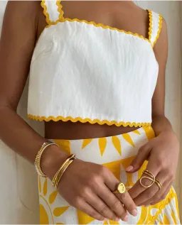 By Nicola Wavy Crop Top and Sol Maxi Skirt Set in Sol Size 8 for rent on The Volte - image 2