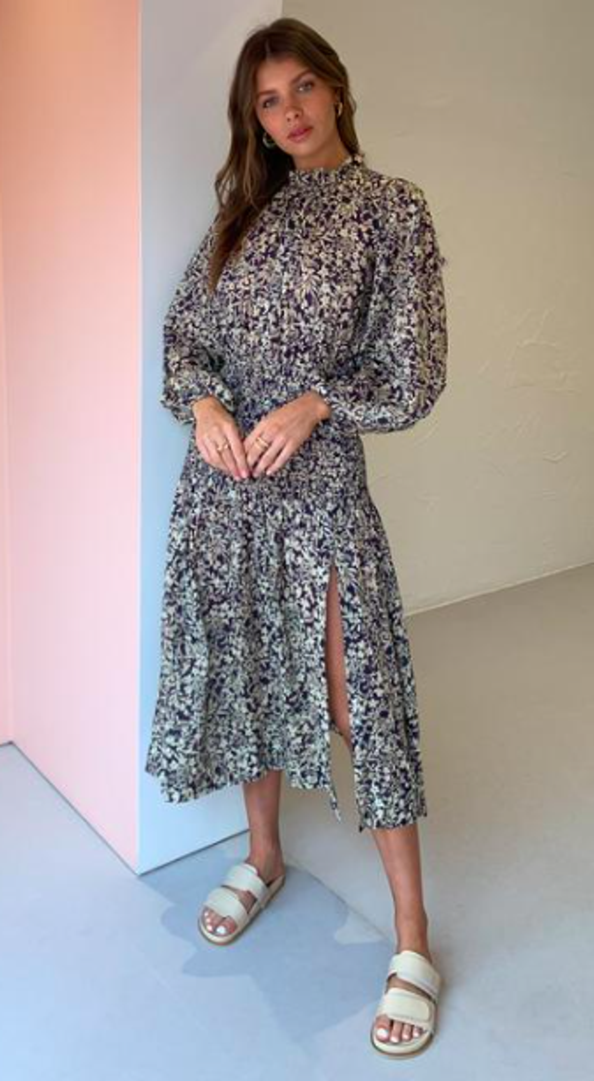 Bec & Bridge Emmanuelle Long Sleeve Midi Dress Print Size 12 - Image 2