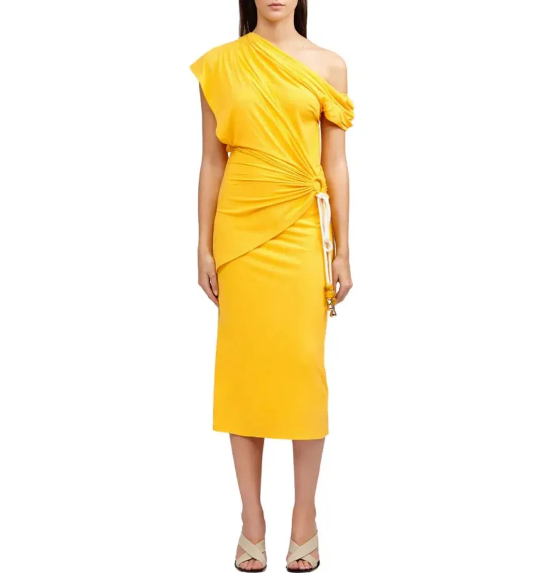 Acler Karline Midi Dress Citrus Yellow Size AU 10 for rent on The Volte - main image