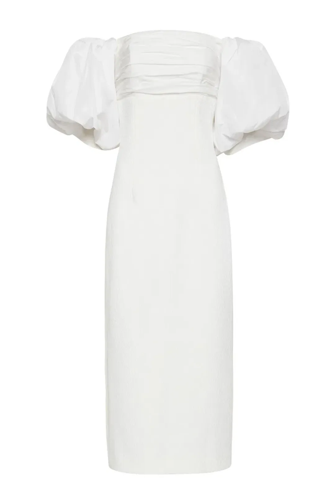 Rebecca Vallance Genevieve Puff Sleeve Dress White Size 12 for rent on The Volte - main image