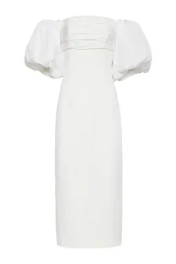 Rebecca Vallance Genevieve Puff Sleeve Dress White Size 12 for rent on The Volte - image 3
