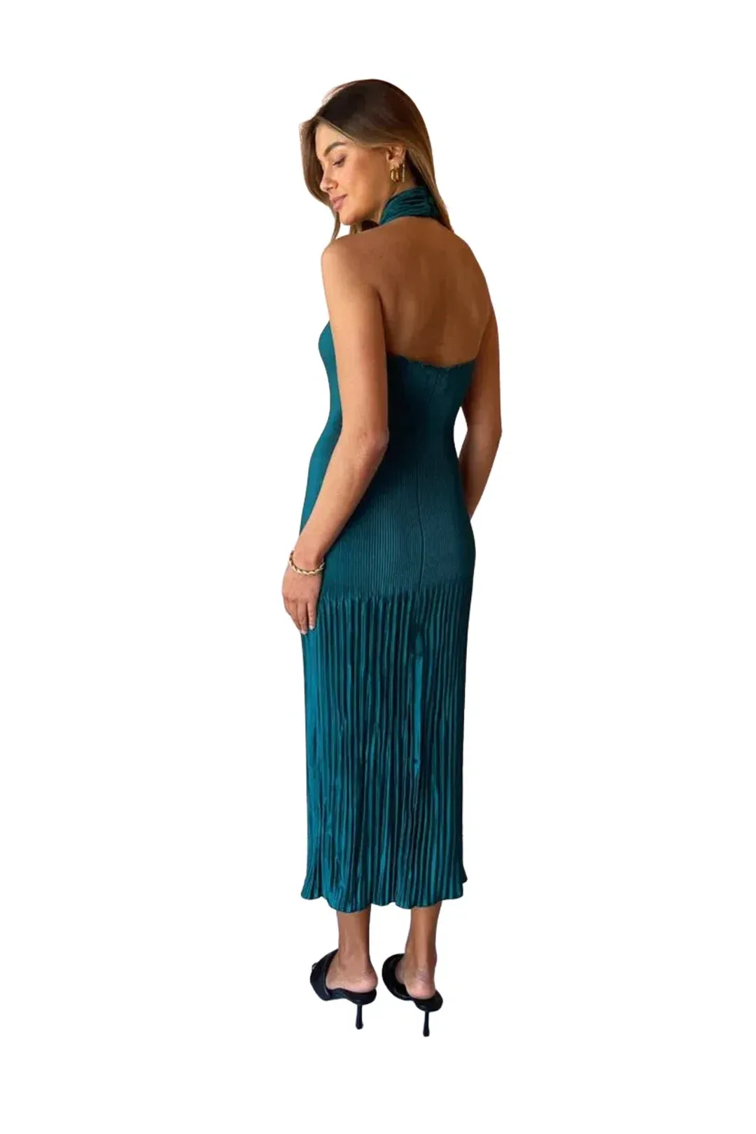 Lidee Soiree Halter Gown Teal Green Size 12 for rent on The Volte - main image