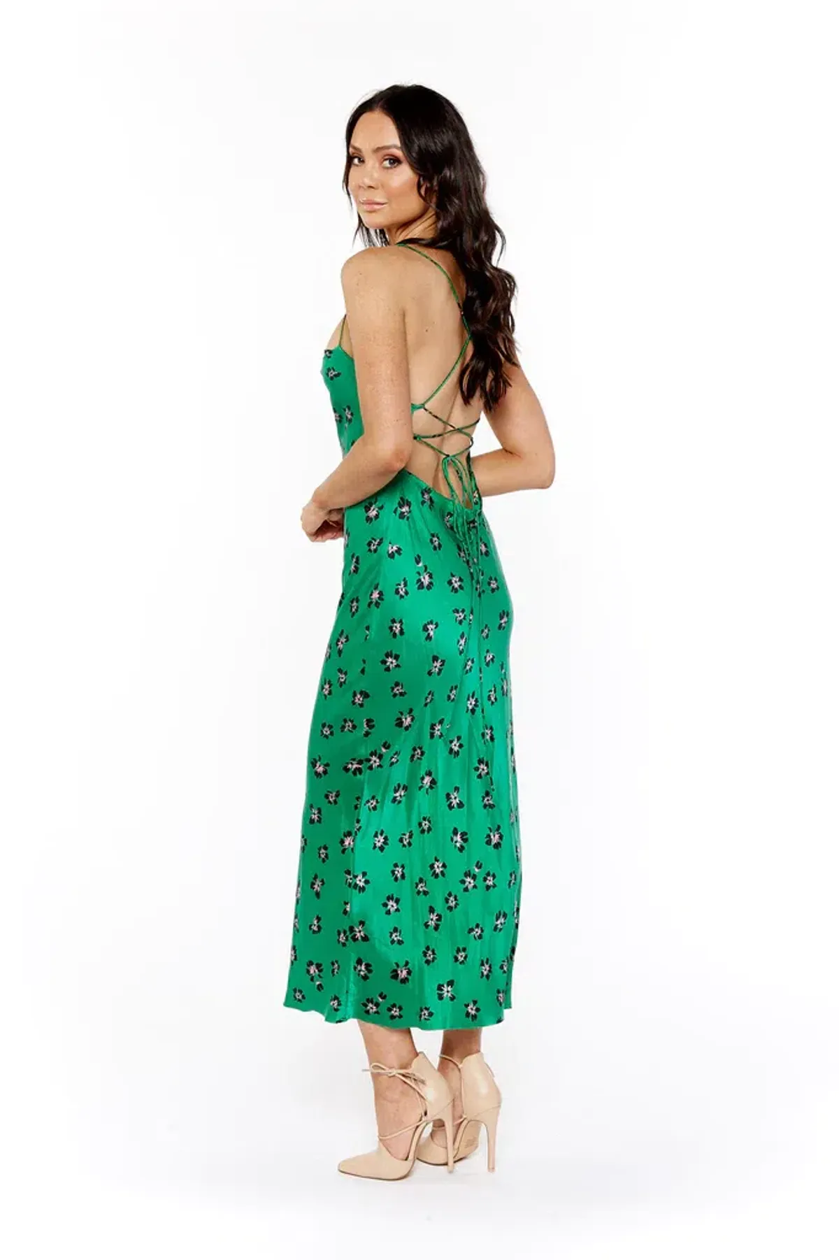Bec & Bridge Tropicana Dress Green Floral Size 8 - Image 2