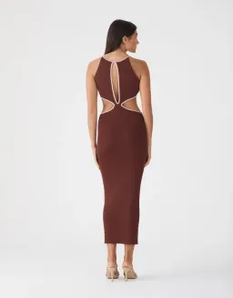 San Sloane Adrian Brown Dress Size 8 for rent on The Volte - image 4