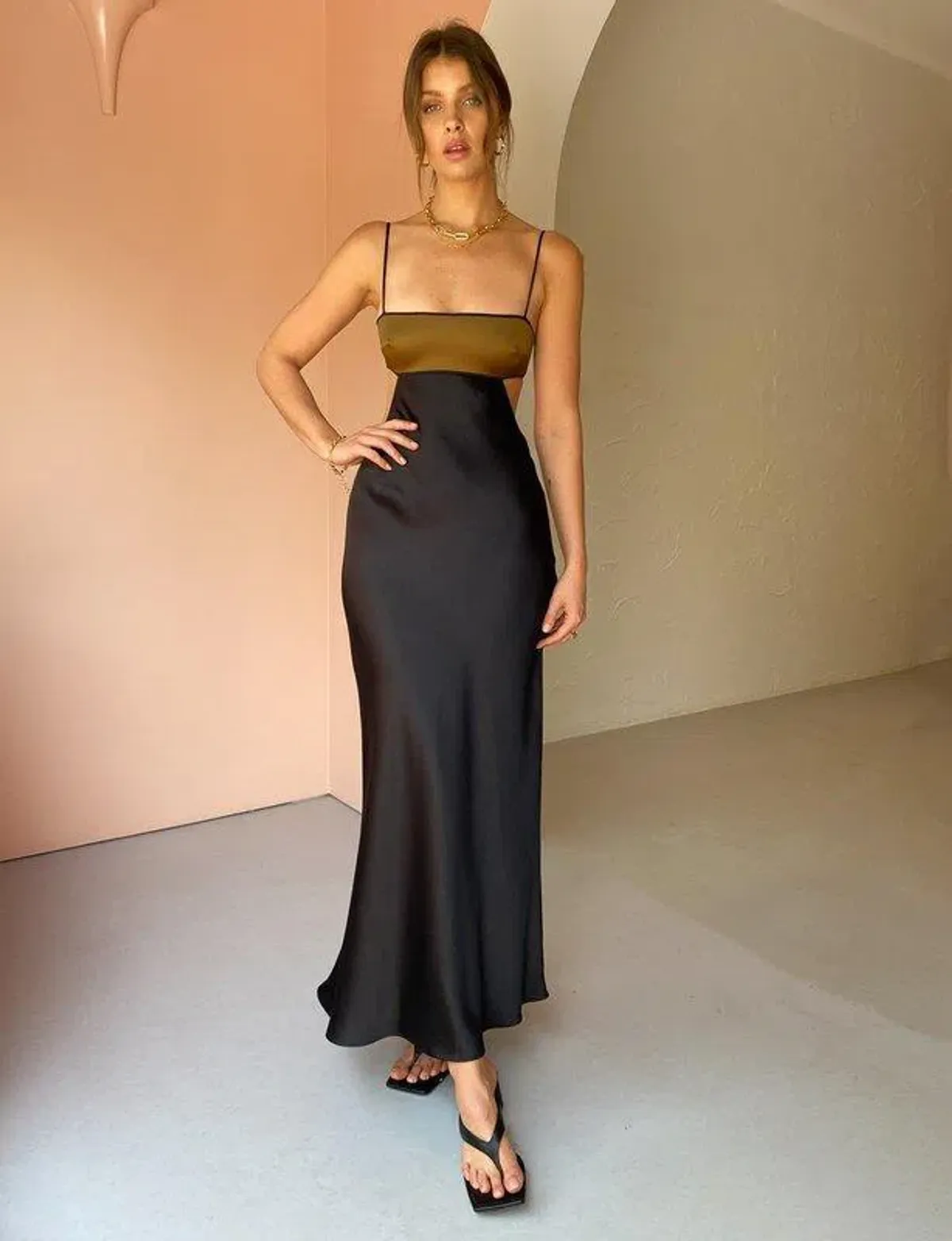 Bec & Bridge Agatha Cut Out Midi Dress Black Size 8 - Image 1