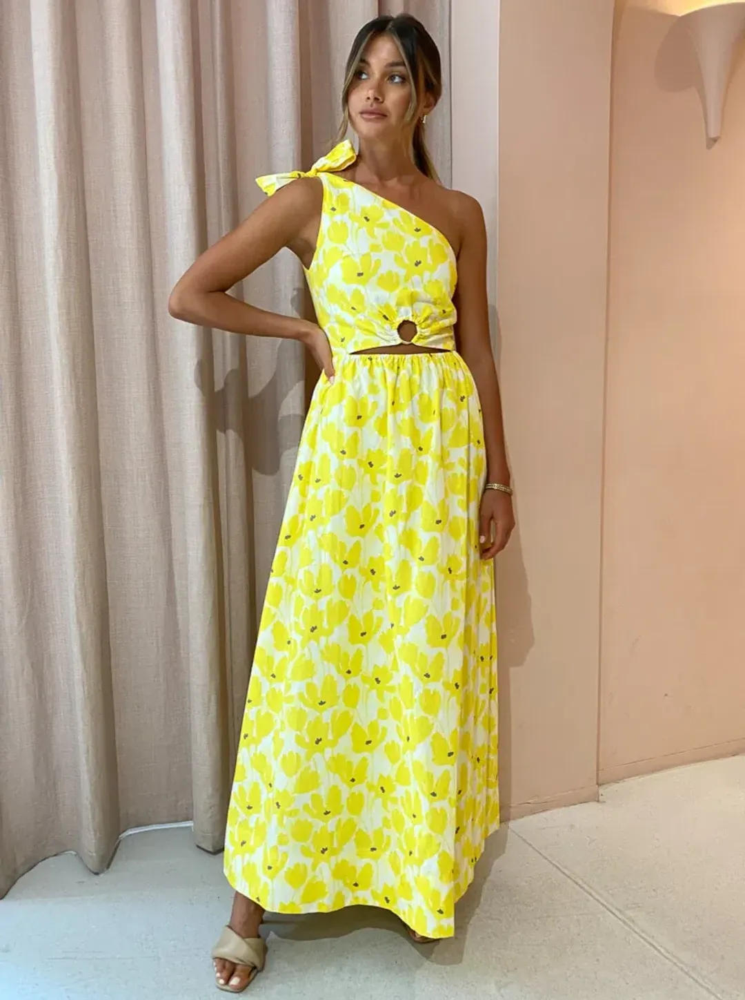 By Nicola Dahlia Dress Yellow Floral Size 6 for rent on The Volte - main image