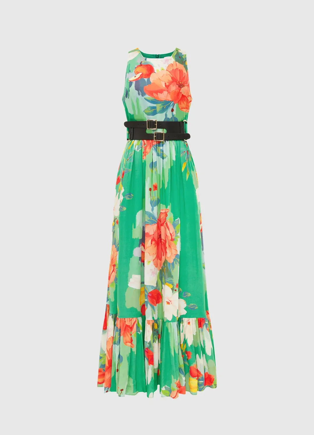Leo Lin Florescence Sleeveless Maxi Dress Lilly Pad Green Size 14 for rent on The Volte - main image