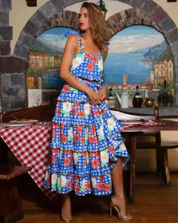 Bonita Roma Scalloped Dress Multi Size Small/Au 10 for rent on The Volte - image 1