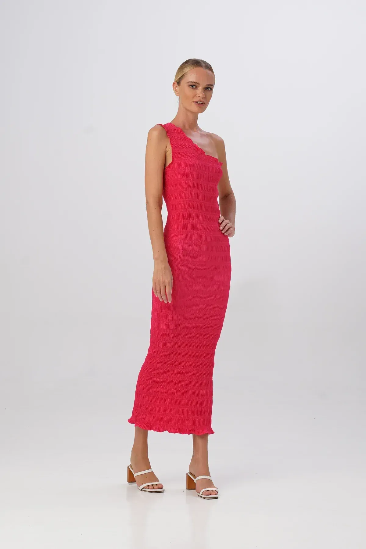 L'Idee Gigi Smocking Gown in Punch Pink Size L / AU 12 for rent on The Volte - main image