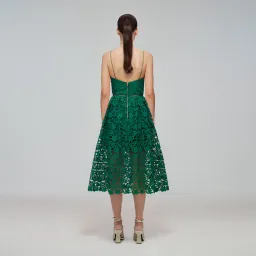 Self Portrait Azalea Midi Dress Emerald Green Size 14 for rent on The Volte - image 2