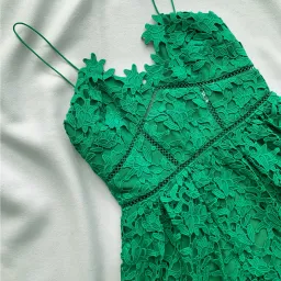 Self Portrait Azalea Midi Dress Emerald Green Size 14 for rent on The Volte - image 4