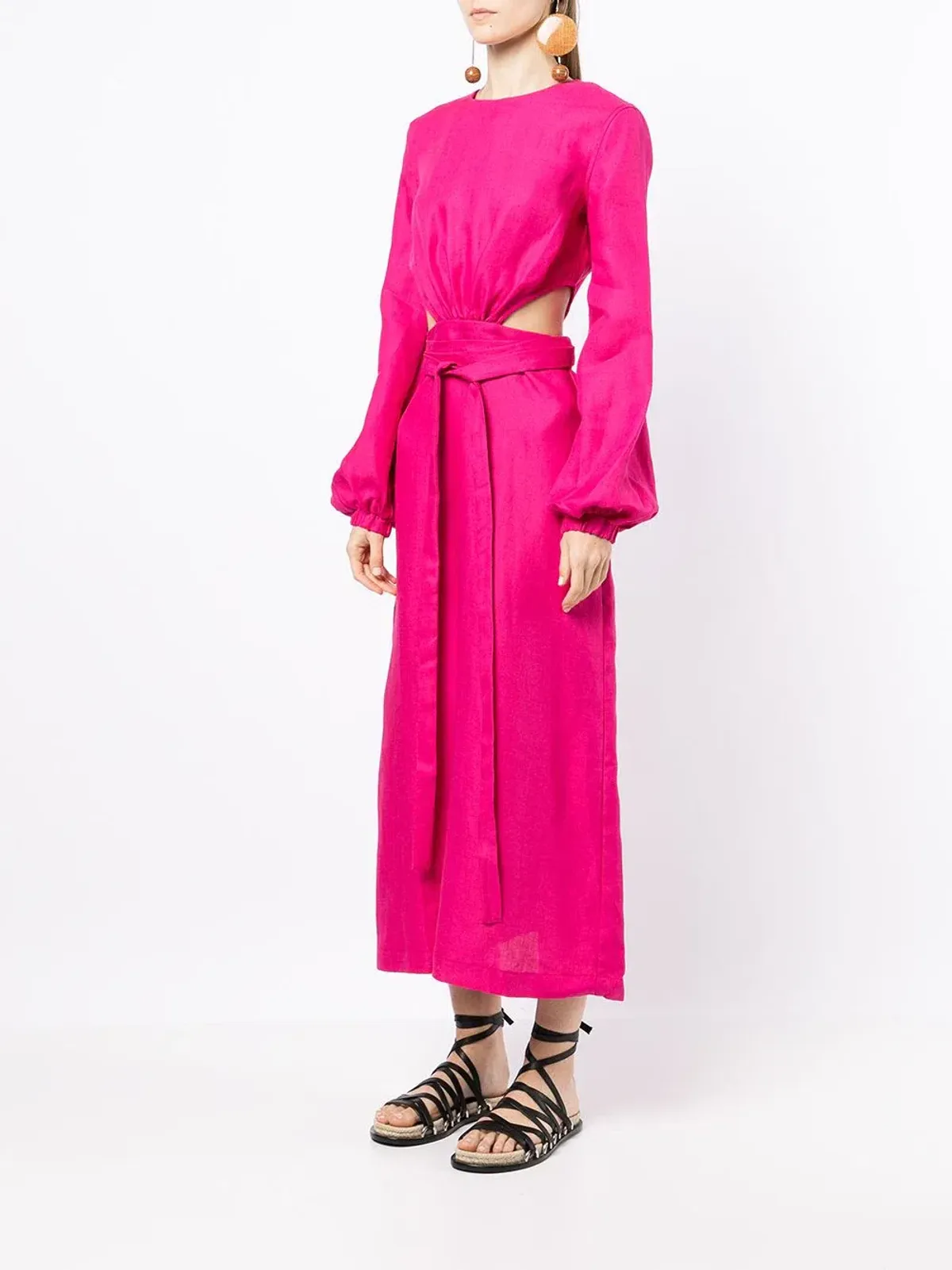 Bondi Born Belize Cut Out Maxi Dress Pink Size 6 - Image 4