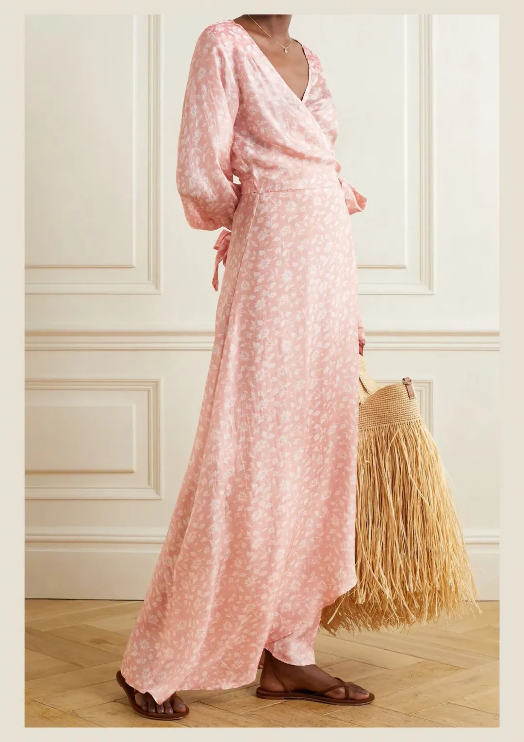 Hannah Artwear Luna Silk Wrap Maxi Dress Floral One Size for rent on The Volte - main image