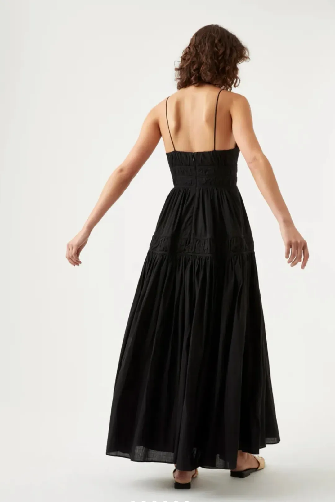 Grace Tiered Maxi Dress Black Size 8 for rent on The Volte - main image
