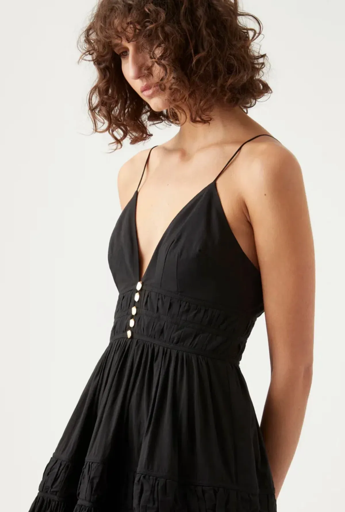 Grace Tiered Maxi Dress Black Size 8 - Image 2