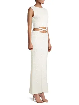 Bec and Bridge Effie Knit Cut Out Dress in white size 6 for rent on The Volte - image 2