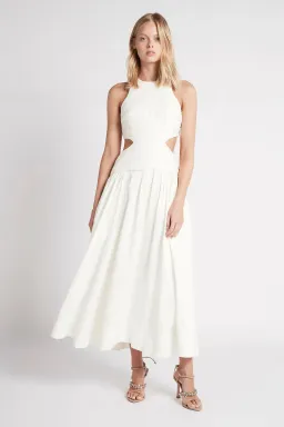 AJE Introspect Cut Out Midi Dress White Size 6 for rent on The Volte - image 1