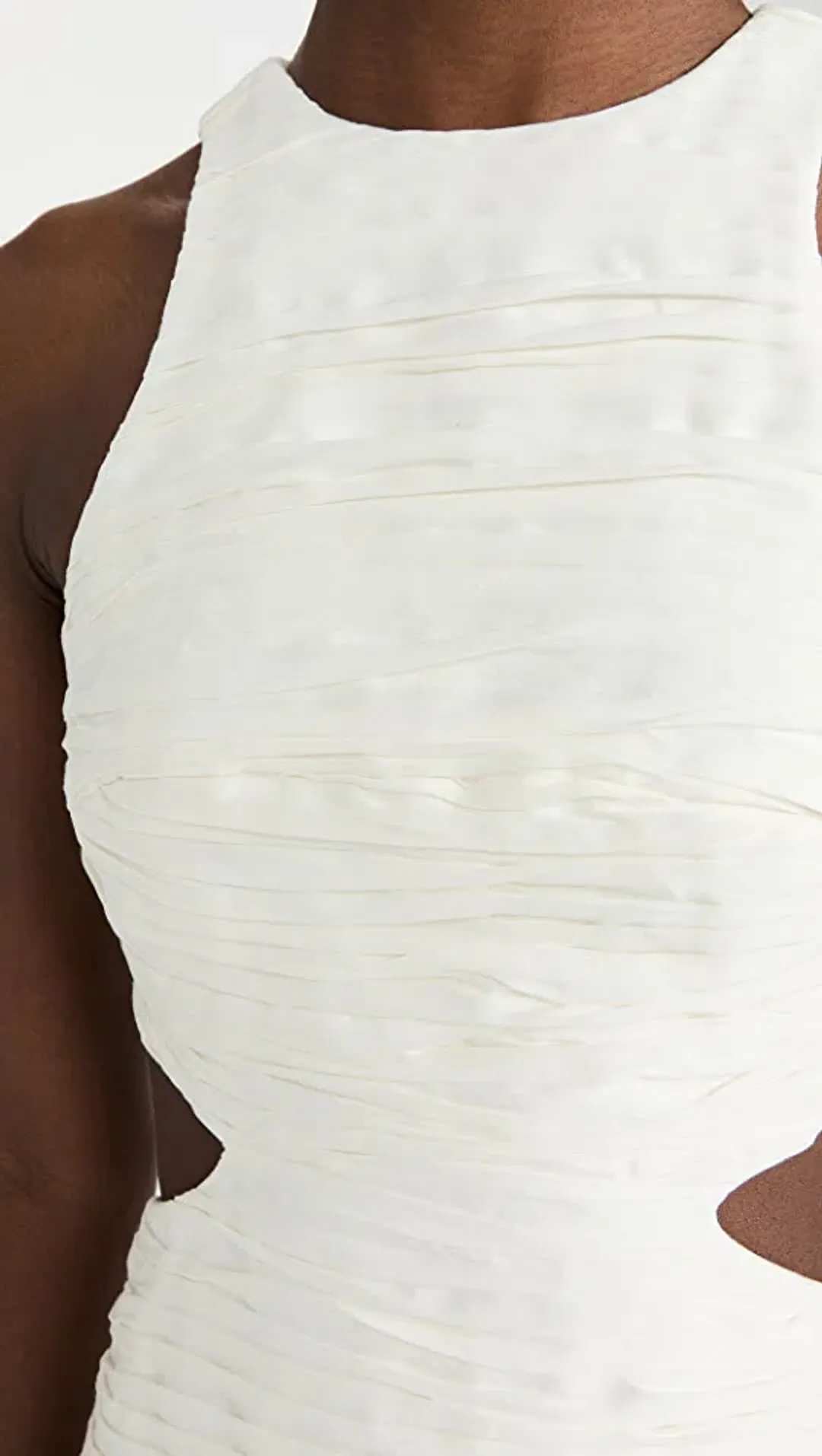 AJE Introspect Cut Out Midi Dress White Size 6 for rent on The Volte - main image