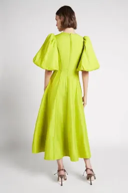 Aje Dusk Puff Sleeve Midi Dress Size 12 for rent on The Volte - image 2