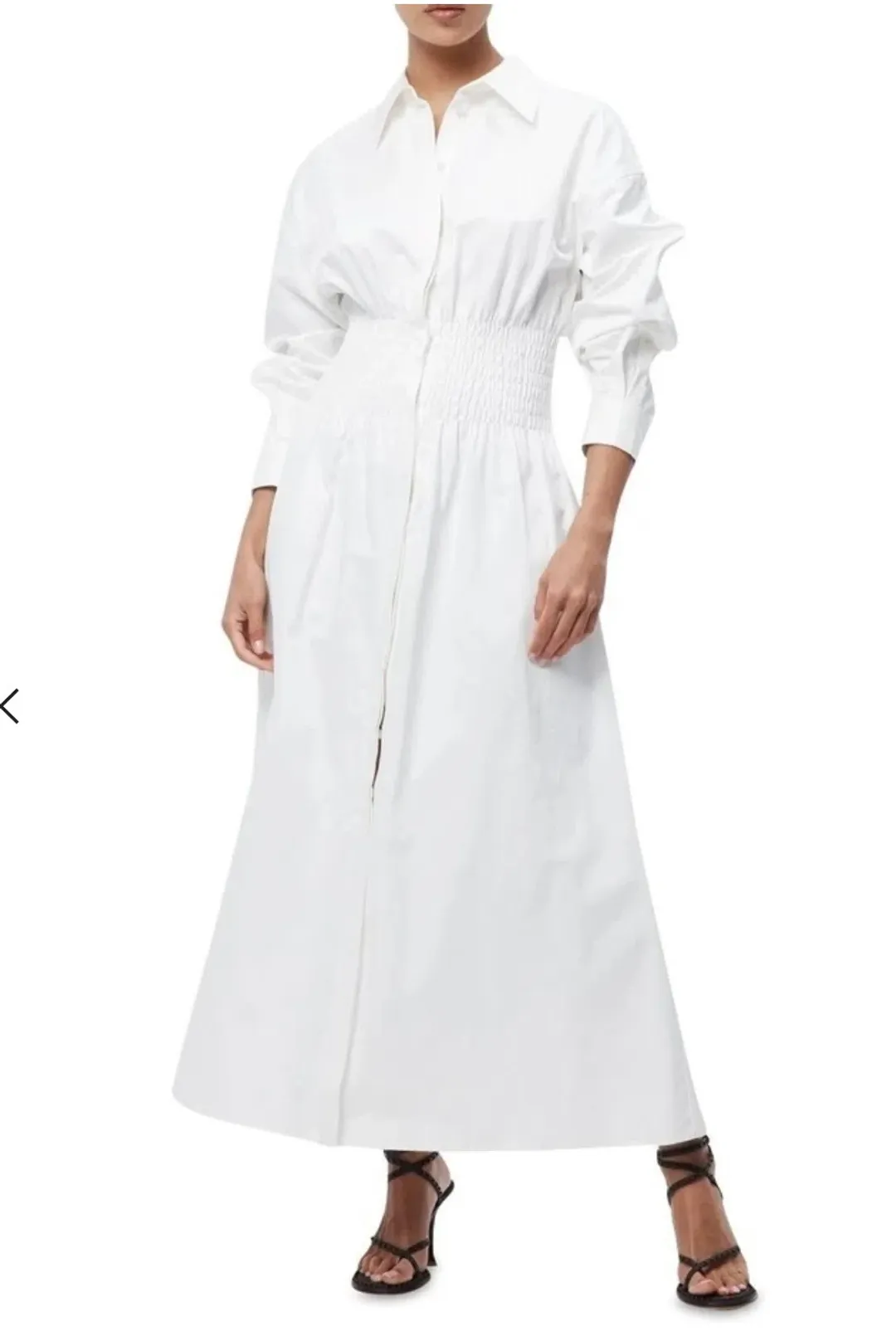Mossman shadow maxi dress white size 8 for rent on The Volte - main image