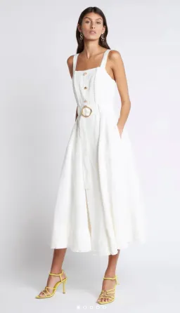 Aje Milos Braided Midi Dress Ivory Size 14 / XL for rent on The Volte - image 1