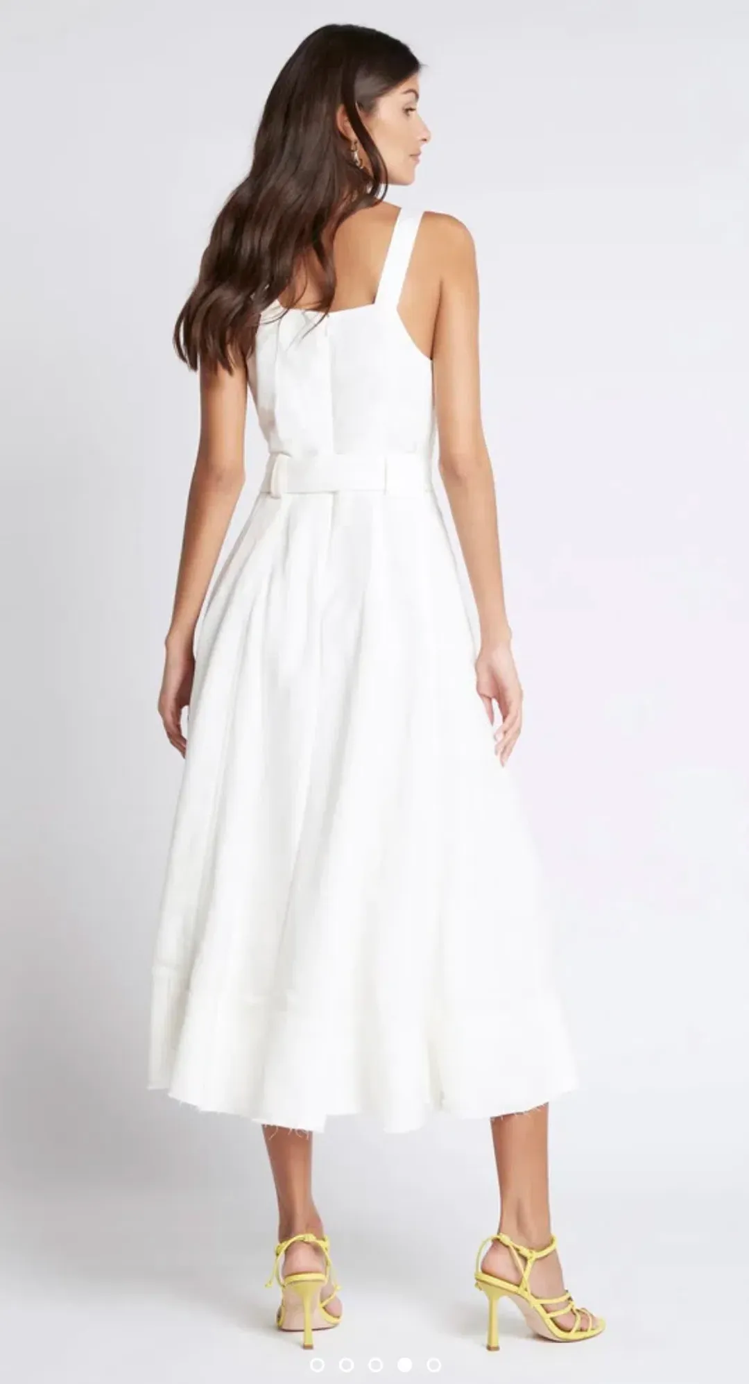 Aje Milos Braided Midi Dress Ivory Size 14 / XL for rent on The Volte - main image