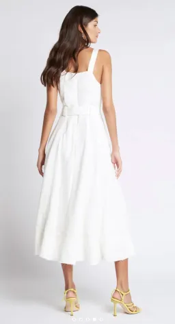 Aje Milos Braided Midi Dress Ivory Size 14 / XL for rent on The Volte - image 2