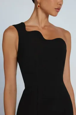 By Johnny Wave One Shoulder Mini Dress Black Size 10 for rent on The Volte - image 2