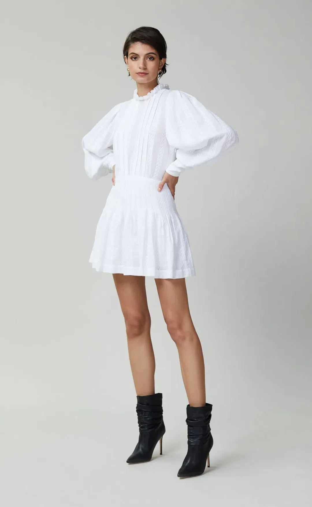 Bec & Bridge Elodie Mini Dress in Ivory Size 12 for rent on The Volte - main image