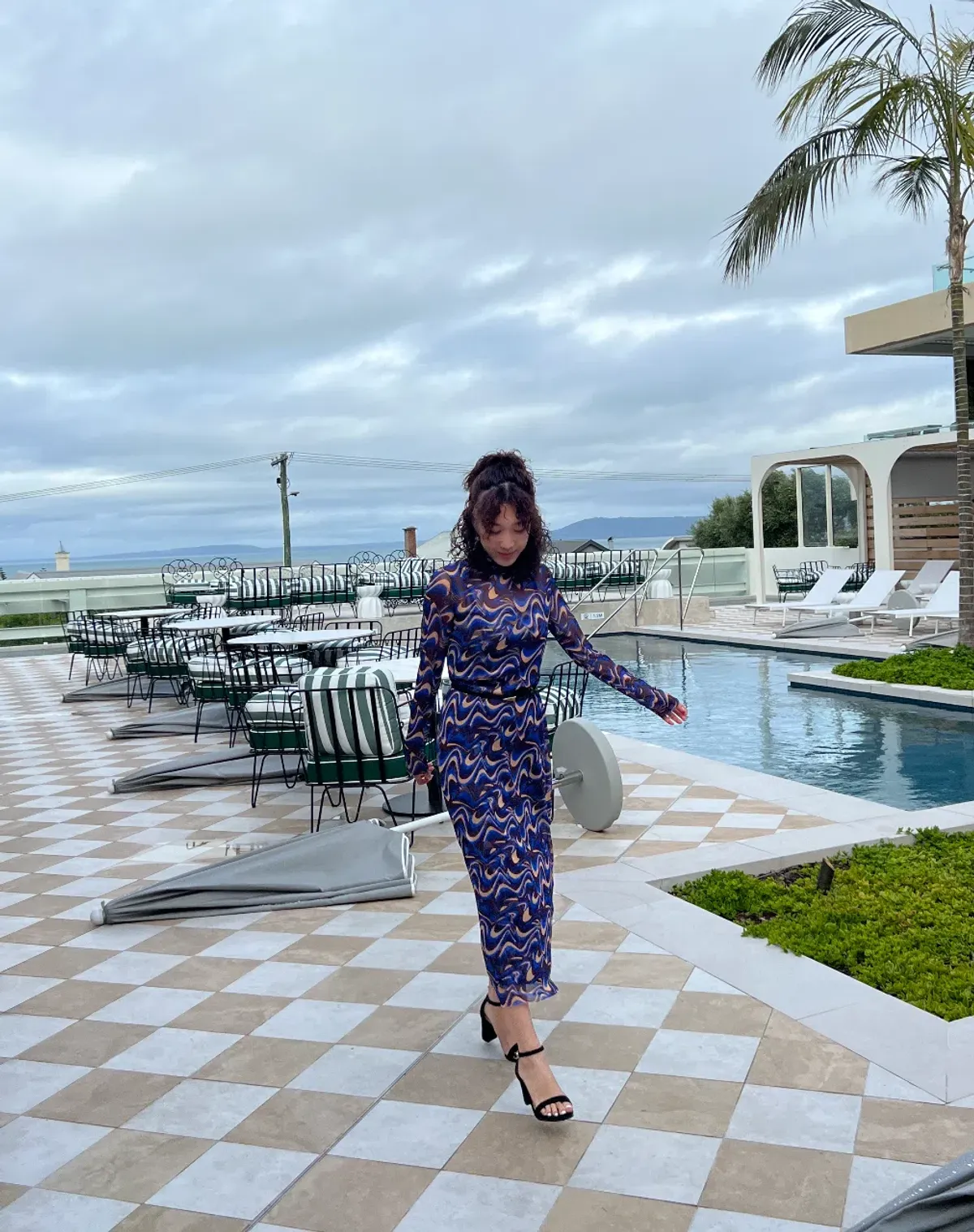 Scanlan Theodore Italian Wave Print Mesh Dress Print Size 6 - Image 2