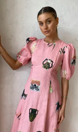 Alemais Cleo Midi Dress in Pink Size 10 for rent on The Volte - image 3